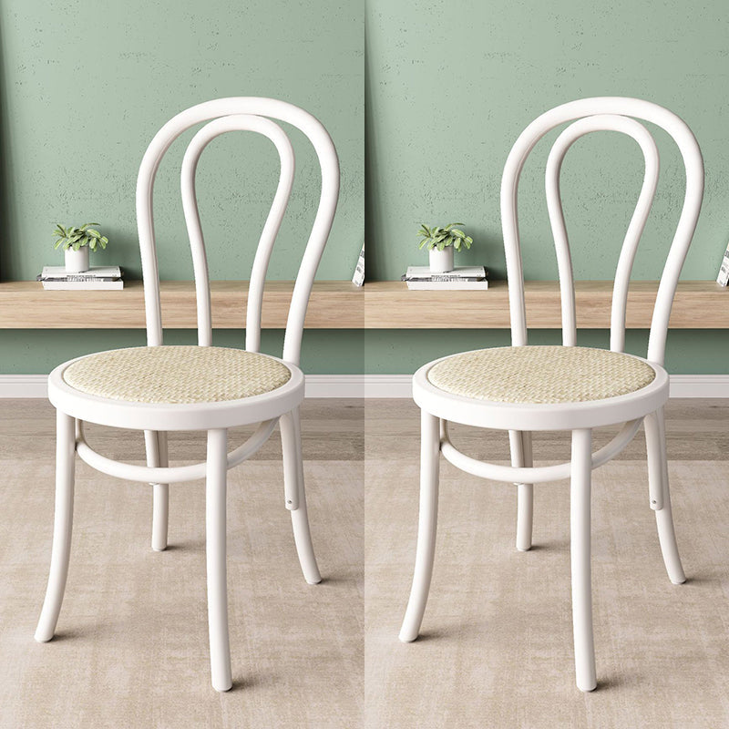 Wood Modern Style Side Chair Open Back Dining Chair for Dining Room White Wicker & Rattan 2 Piece Set Clearhalo 'Dining Chairs' 'Dining Tables & Seating' 'dining_chair' 'furn' 'furn_dining_chair' 'Furniture' 'Kitchen & Dining Furniture' 6955666