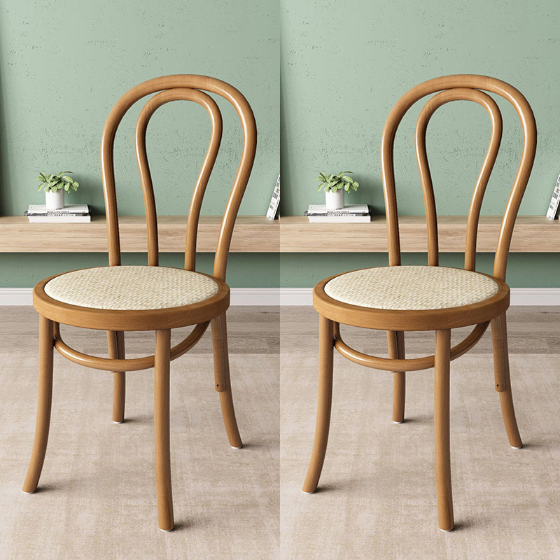 Wood Modern Style Side Chair Open Back Dining Chair for Dining Room Yellow-Brown Wicker & Rattan 2 Piece Set Clearhalo 'Dining Chairs' 'Dining Tables & Seating' 'dining_chair' 'furn' 'furn_dining_chair' 'Furniture' 'Kitchen & Dining Furniture' 6955667