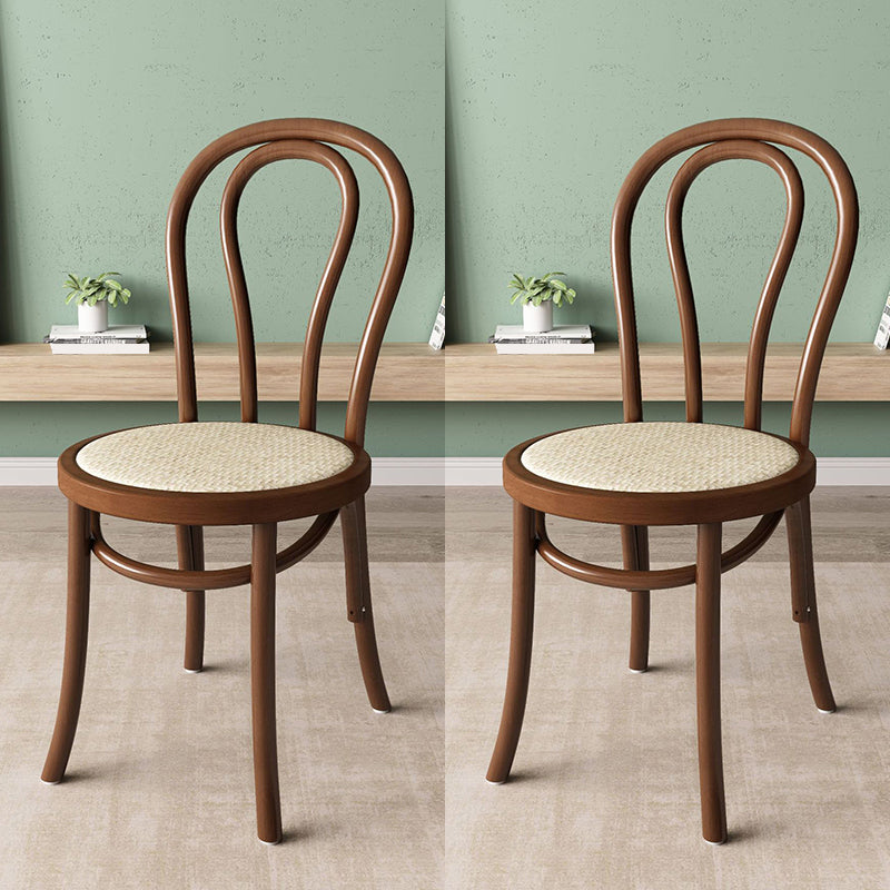 Wood Modern Style Side Chair Open Back Dining Chair for Dining Room Nut-Brown Wicker & Rattan 2 Piece Set Clearhalo 'Dining Chairs' 'Dining Tables & Seating' 'dining_chair' 'furn' 'furn_dining_chair' 'Furniture' 'Kitchen & Dining Furniture' 6955668