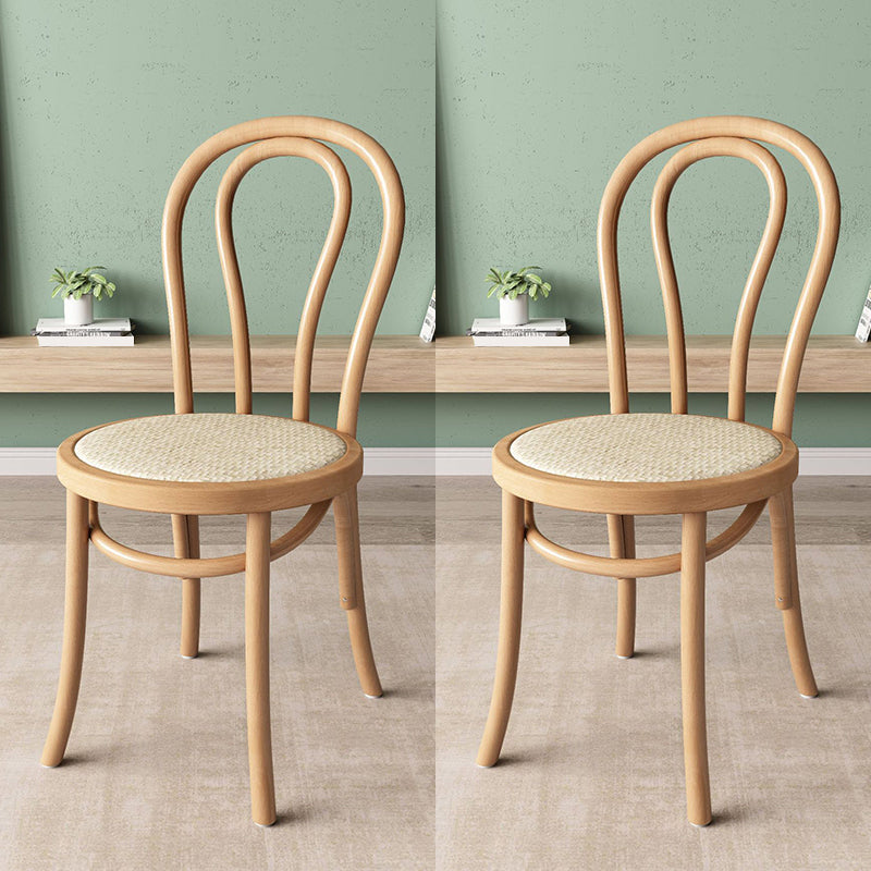 Wood Modern Style Side Chair Open Back Dining Chair for Dining Room Natural Wicker & Rattan 2 Piece Set Clearhalo 'Dining Chairs' 'Dining Tables & Seating' 'dining_chair' 'furn' 'furn_dining_chair' 'Furniture' 'Kitchen & Dining Furniture' 6955669