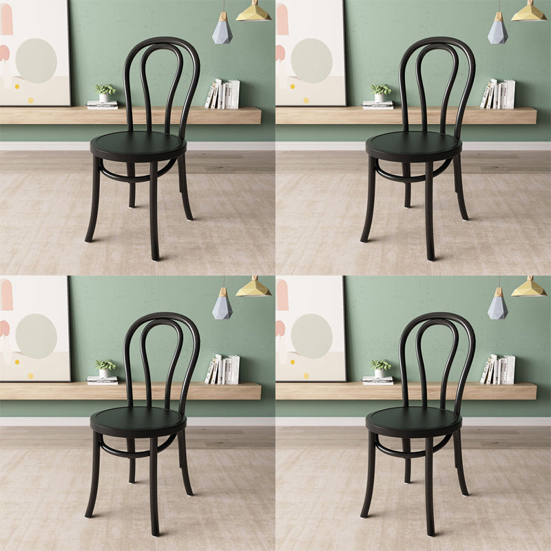 Wood Modern Style Side Chair Open Back Dining Chair for Dining Room Black Wood 4 Piece Set Clearhalo 'Dining Chairs' 'Dining Tables & Seating' 'dining_chair' 'furn' 'furn_dining_chair' 'Furniture' 'Kitchen & Dining Furniture' 6955670
