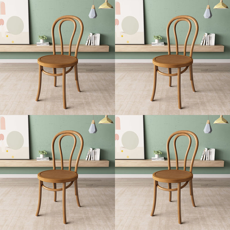 Wood Modern Style Side Chair Open Back Dining Chair for Dining Room Yellow-Brown Wood 4 Piece Set Clearhalo 'Dining Chairs' 'Dining Tables & Seating' 'dining_chair' 'furn' 'furn_dining_chair' 'Furniture' 'Kitchen & Dining Furniture' 6955672