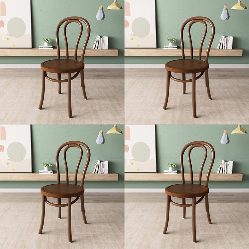Wood Modern Style Side Chair Open Back Dining Chair for Dining Room Nut-Brown Wood 4 Piece Set Clearhalo 'Dining Chairs' 'Dining Tables & Seating' 'dining_chair' 'furn' 'furn_dining_chair' 'Furniture' 'Kitchen & Dining Furniture' 6955673