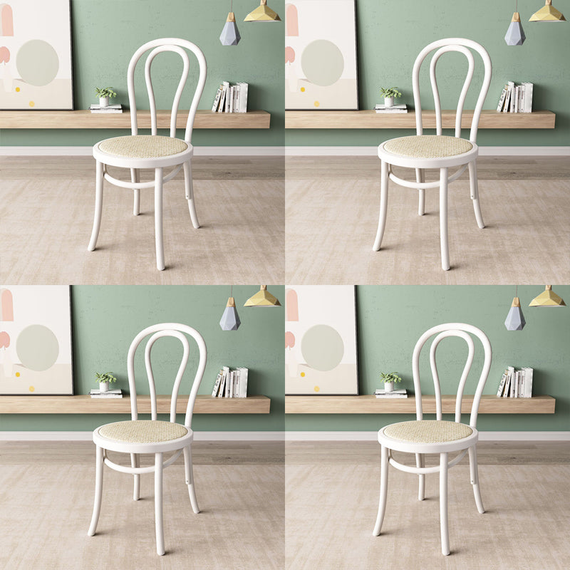 Wood Modern Style Side Chair Open Back Dining Chair for Dining Room White Wicker & Rattan 4 Piece Set Clearhalo 'Dining Chairs' 'Dining Tables & Seating' 'dining_chair' 'furn' 'furn_dining_chair' 'Furniture' 'Kitchen & Dining Furniture' 6955676