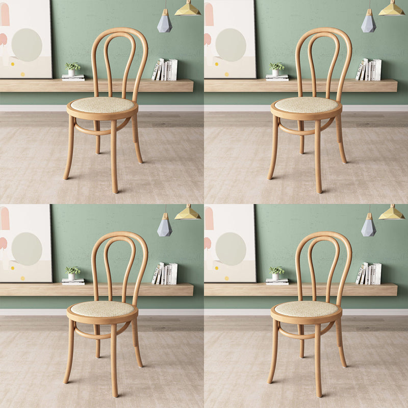 Wood Modern Style Side Chair Open Back Dining Chair for Dining Room Natural Wicker & Rattan 4 Piece Set Clearhalo 'Dining Chairs' 'Dining Tables & Seating' 'dining_chair' 'furn' 'furn_dining_chair' 'Furniture' 'Kitchen & Dining Furniture' 6955679
