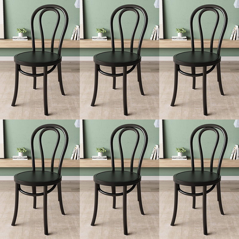 Wood Modern Style Side Chair Open Back Dining Chair for Dining Room Black Wood 6 Piece Set Clearhalo 'Dining Chairs' 'Dining Tables & Seating' 'dining_chair' 'furn' 'furn_dining_chair' 'Furniture' 'Kitchen & Dining Furniture' 6955680