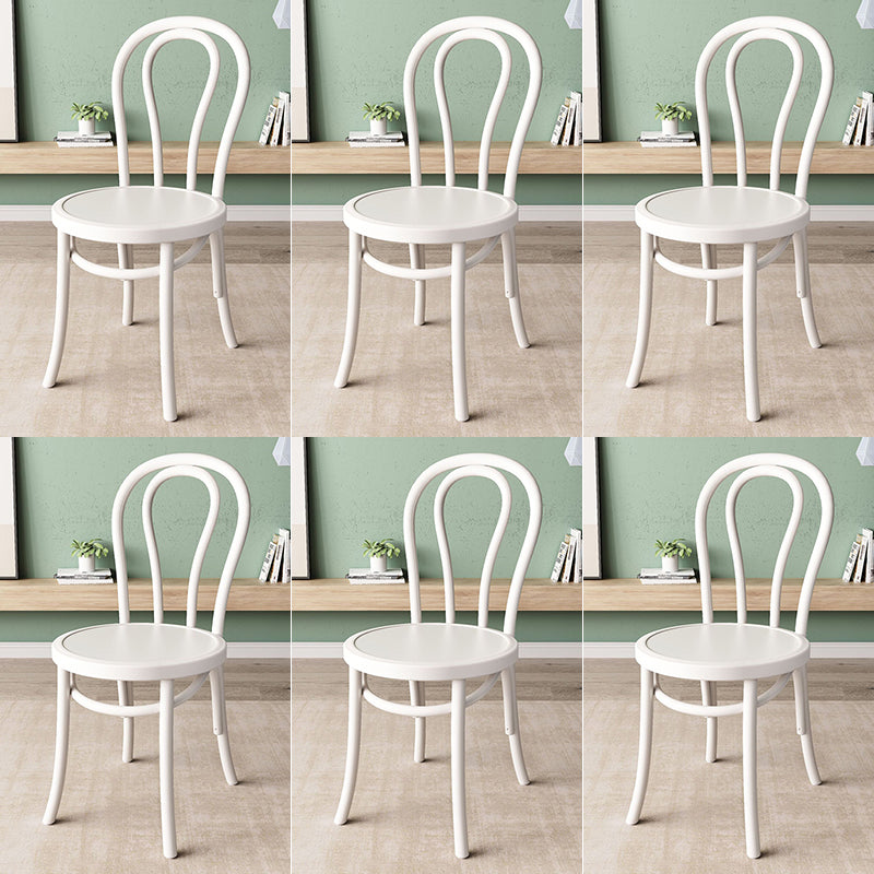 Wood Modern Style Side Chair Open Back Dining Chair for Dining Room White Wood 6 Piece Set Clearhalo 'Dining Chairs' 'Dining Tables & Seating' 'dining_chair' 'furn' 'furn_dining_chair' 'Furniture' 'Kitchen & Dining Furniture' 6955681