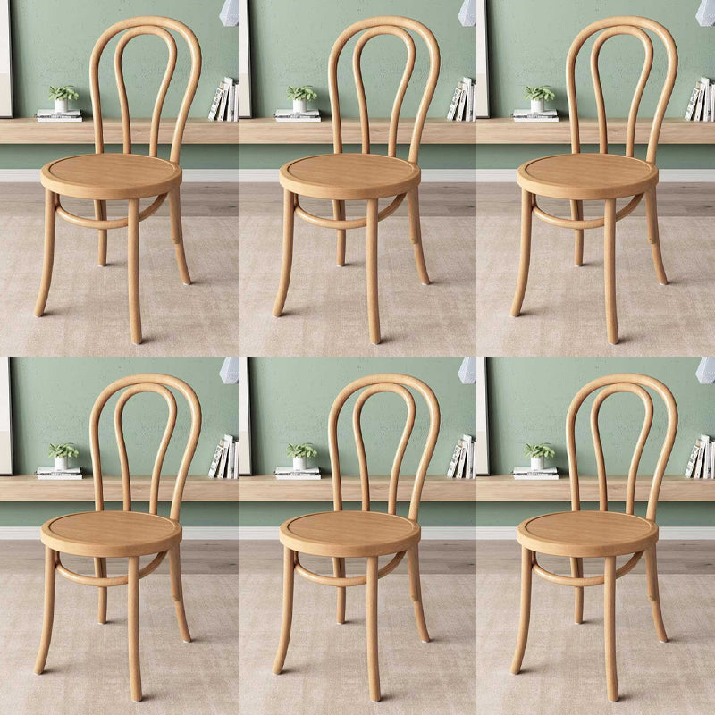 Wood Modern Style Side Chair Open Back Dining Chair for Dining Room Natural Wood 6 Piece Set Clearhalo 'Dining Chairs' 'Dining Tables & Seating' 'dining_chair' 'furn' 'furn_dining_chair' 'Furniture' 'Kitchen & Dining Furniture' 6955684