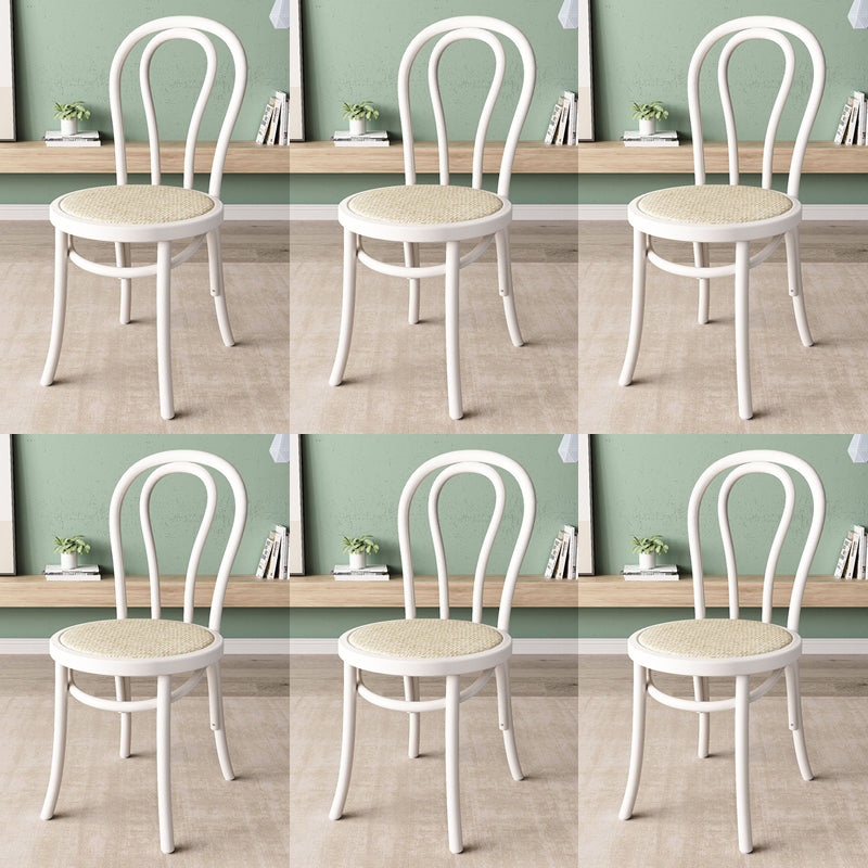 Wood Modern Style Side Chair Open Back Dining Chair for Dining Room White Wicker & Rattan 6 Piece Set Clearhalo 'Dining Chairs' 'Dining Tables & Seating' 'dining_chair' 'furn' 'furn_dining_chair' 'Furniture' 'Kitchen & Dining Furniture' 6955686