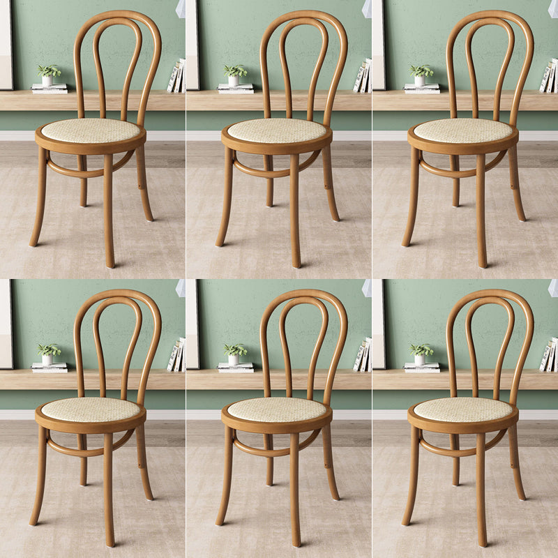 Wood Modern Style Side Chair Open Back Dining Chair for Dining Room Yellow-Brown Wicker & Rattan 6 Piece Set Clearhalo 'Dining Chairs' 'Dining Tables & Seating' 'dining_chair' 'furn' 'furn_dining_chair' 'Furniture' 'Kitchen & Dining Furniture' 6955687