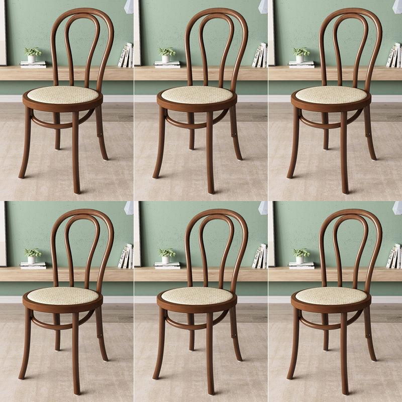 Wood Modern Style Side Chair Open Back Dining Chair for Dining Room Nut-Brown Wicker & Rattan 6 Piece Set Clearhalo 'Dining Chairs' 'Dining Tables & Seating' 'dining_chair' 'furn' 'furn_dining_chair' 'Furniture' 'Kitchen & Dining Furniture' 6955688