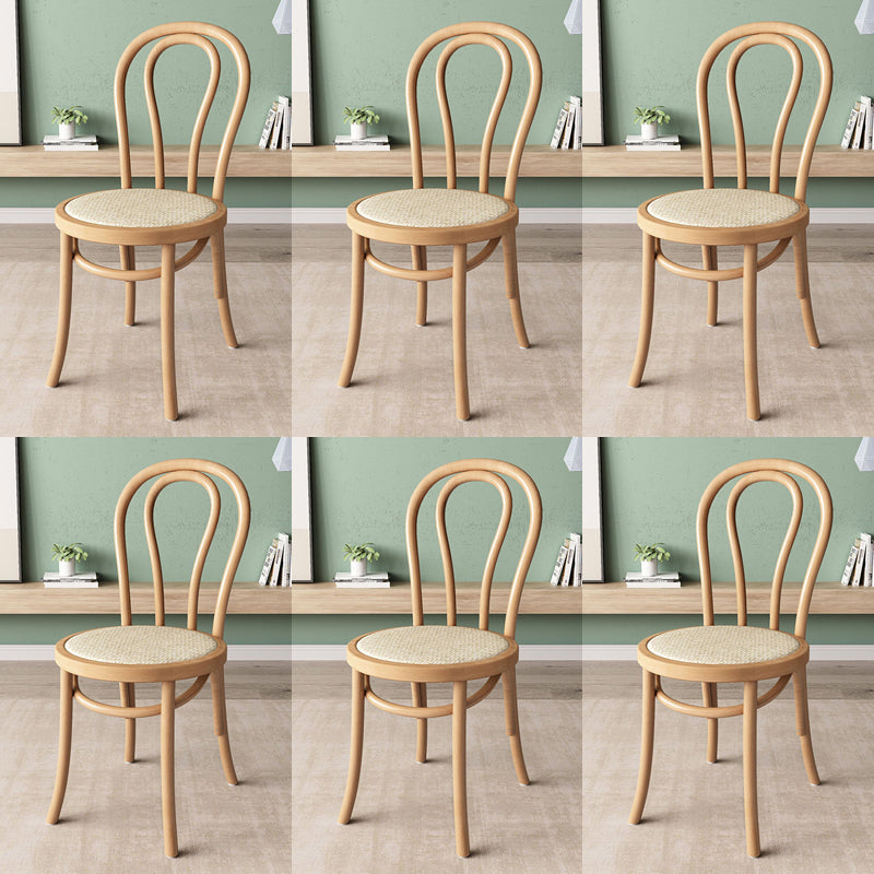 Wood Modern Style Side Chair Open Back Dining Chair for Dining Room Natural Wicker & Rattan 6 Piece Set Clearhalo 'Dining Chairs' 'Dining Tables & Seating' 'dining_chair' 'furn' 'furn_dining_chair' 'Furniture' 'Kitchen & Dining Furniture' 6955689