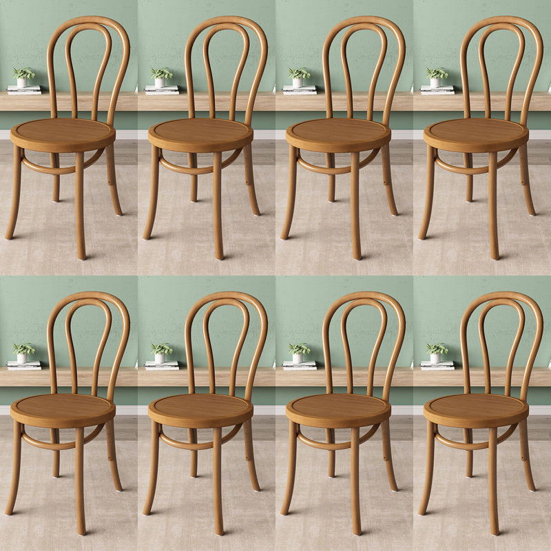 Wood Modern Style Side Chair Open Back Dining Chair for Dining Room Yellow-Brown Wood 8 Piece Set Clearhalo 'Dining Chairs' 'Dining Tables & Seating' 'dining_chair' 'furn' 'furn_dining_chair' 'Furniture' 'Kitchen & Dining Furniture' 6955692