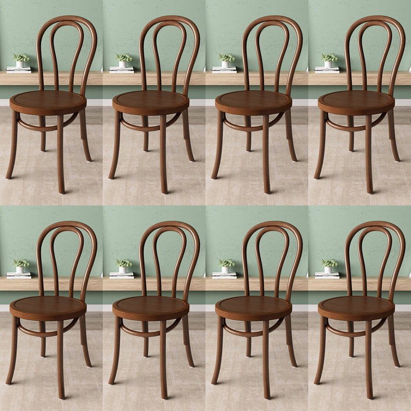 Wood Modern Style Side Chair Open Back Dining Chair for Dining Room Nut-Brown Wood 8 Piece Set Clearhalo 'Dining Chairs' 'Dining Tables & Seating' 'dining_chair' 'furn' 'furn_dining_chair' 'Furniture' 'Kitchen & Dining Furniture' 6955693