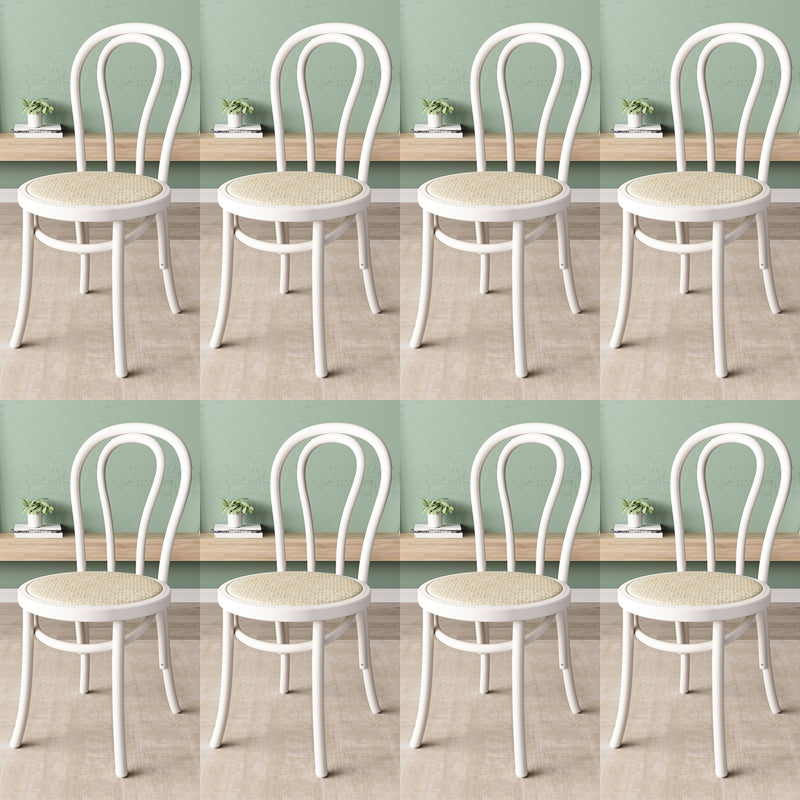 Wood Modern Style Side Chair Open Back Dining Chair for Dining Room White Wicker & Rattan 8 Piece Set Clearhalo 'Dining Chairs' 'Dining Tables & Seating' 'dining_chair' 'furn' 'furn_dining_chair' 'Furniture' 'Kitchen & Dining Furniture' 6955696
