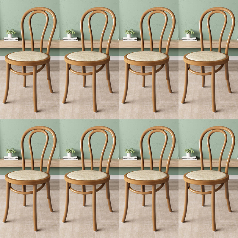 Wood Modern Style Side Chair Open Back Dining Chair for Dining Room Yellow-Brown Wicker & Rattan 8 Piece Set Clearhalo 'Dining Chairs' 'Dining Tables & Seating' 'dining_chair' 'furn' 'furn_dining_chair' 'Furniture' 'Kitchen & Dining Furniture' 6955697