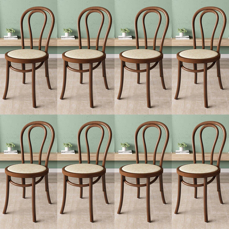 Wood Modern Style Side Chair Open Back Dining Chair for Dining Room Nut-Brown Wicker & Rattan 8 Piece Set Clearhalo 'Dining Chairs' 'Dining Tables & Seating' 'dining_chair' 'furn' 'furn_dining_chair' 'Furniture' 'Kitchen & Dining Furniture' 6955698