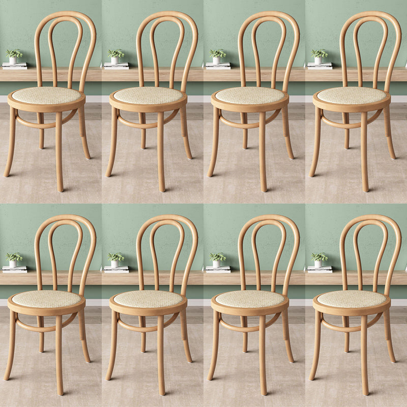 Wood Modern Style Side Chair Open Back Dining Chair for Dining Room Natural Wicker & Rattan 8 Piece Set Clearhalo 'Dining Chairs' 'Dining Tables & Seating' 'dining_chair' 'furn' 'furn_dining_chair' 'Furniture' 'Kitchen & Dining Furniture' 6955699