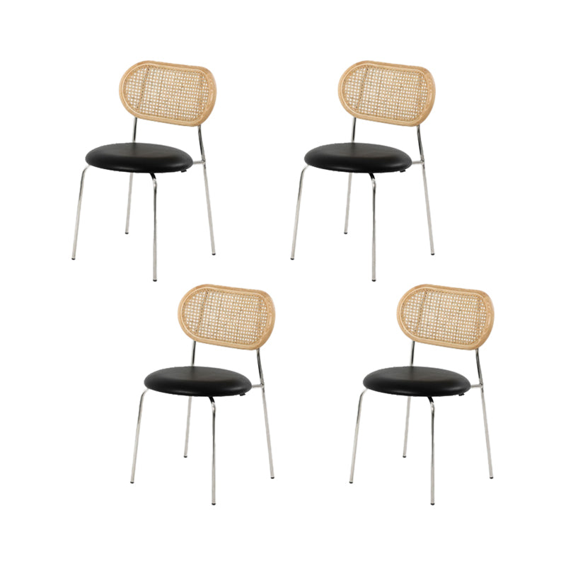 Sedia da cucina senza braccioli gambe in metallo sedia da pranzo con schienale King Louis