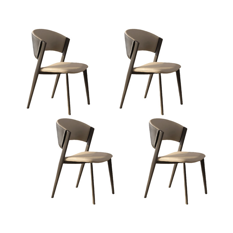 ダイニングルーム布張りの椅子ホームオープンバックフェイクレザーダイニングチェア