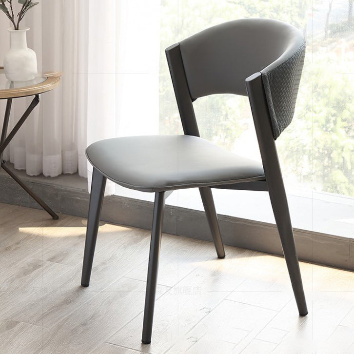 ダイニングルーム布張りの椅子ホームオープンバックフェイクレザーダイニングチェア