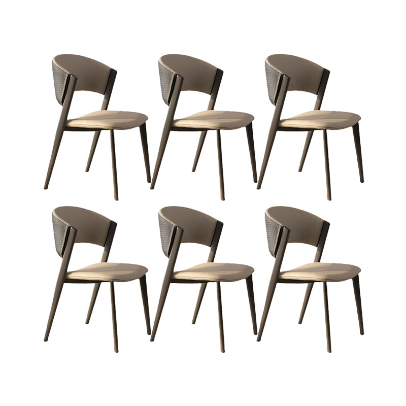 ダイニングルーム布張りの椅子ホームオープンバックフェイクレザーダイニングチェア