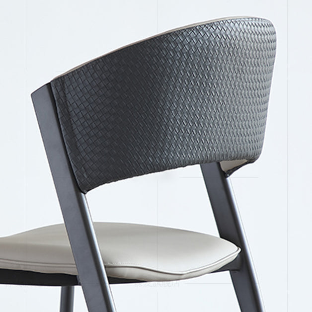 ダイニングルーム布張りの椅子ホームオープンバックフェイクレザーダイニングチェア