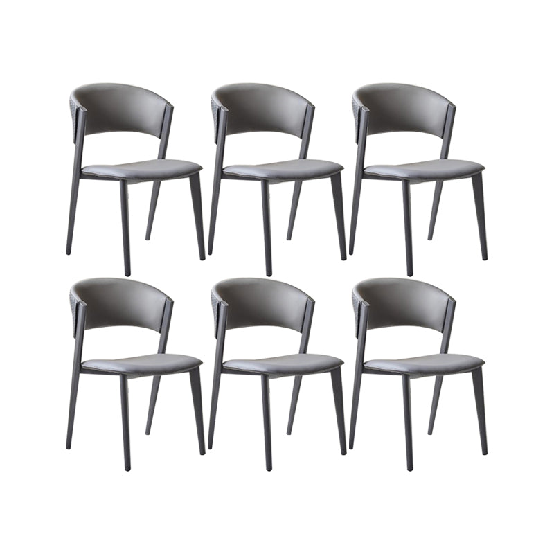 ダイニングルーム布張りの椅子ホームオープンバックフェイクレザーダイニングチェア