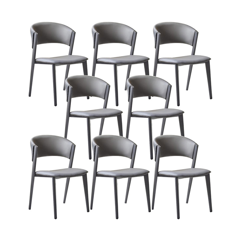 ダイニングルーム布張りの椅子ホームオープンバックフェイクレザーダイニングチェア