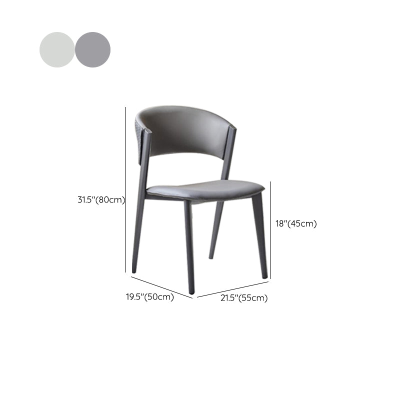 ダイニングルーム布張りの椅子ホームオープンバックフェイクレザーダイニングチェア
