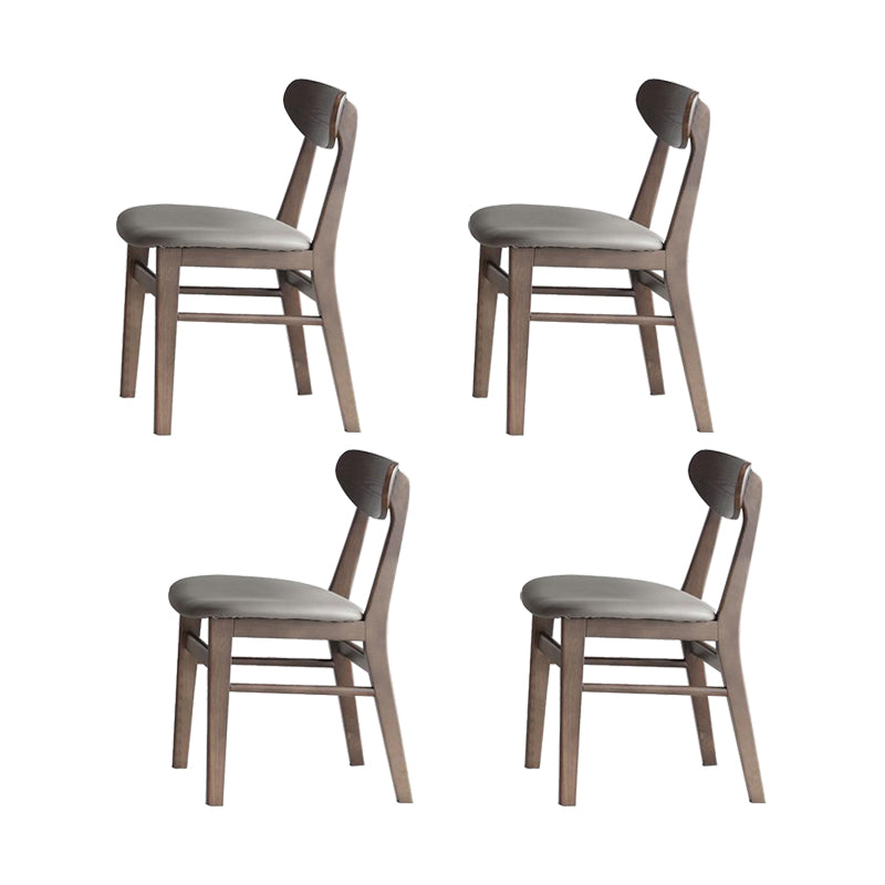 Chaise industrielle sans bras rembourrée chaise à manger en bois massif en bois massif