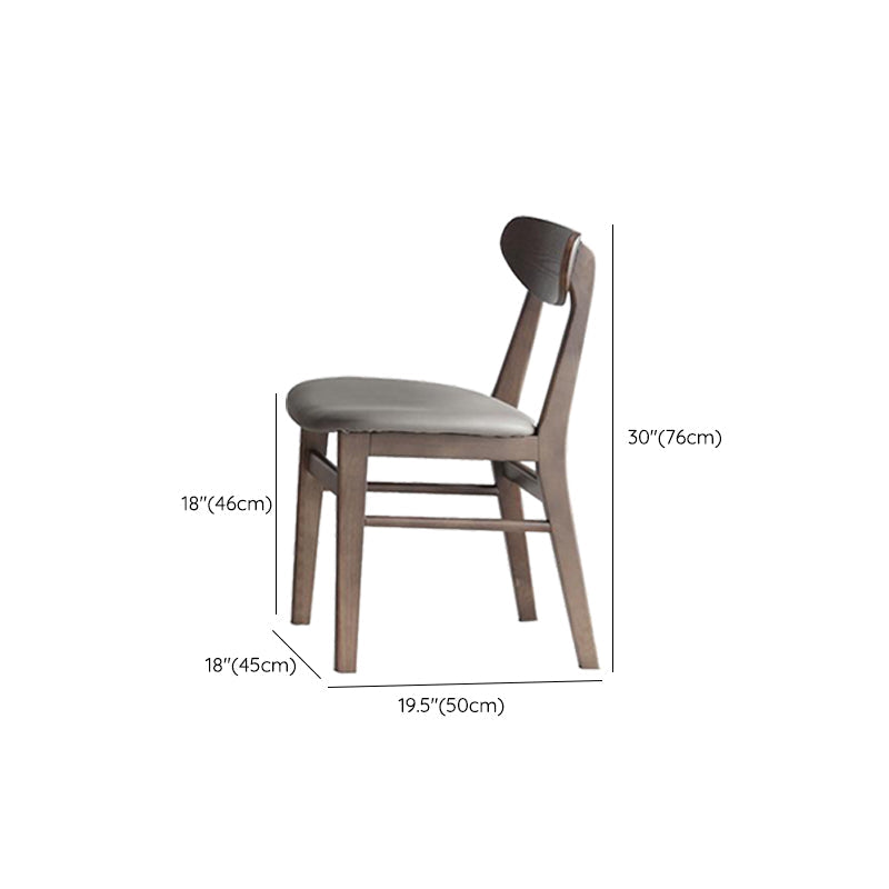 Chaise industrielle sans bras rembourrée chaise à manger en bois massif en bois massif