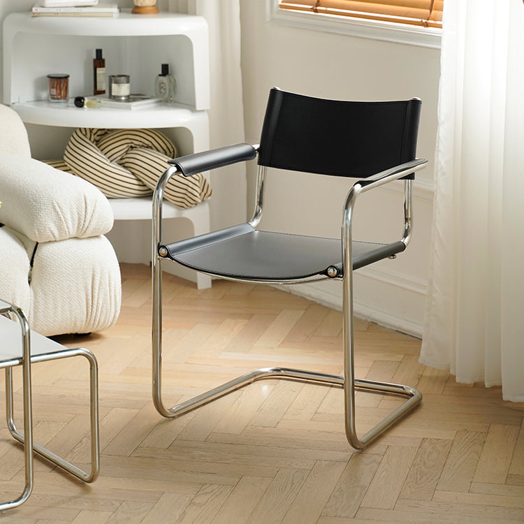 インダストリアルアームチェアモダンレザーインドアダイニングチェアホーム用