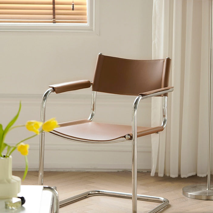 インダストリアルアームチェアモダンレザーインドアダイニングチェアホーム用