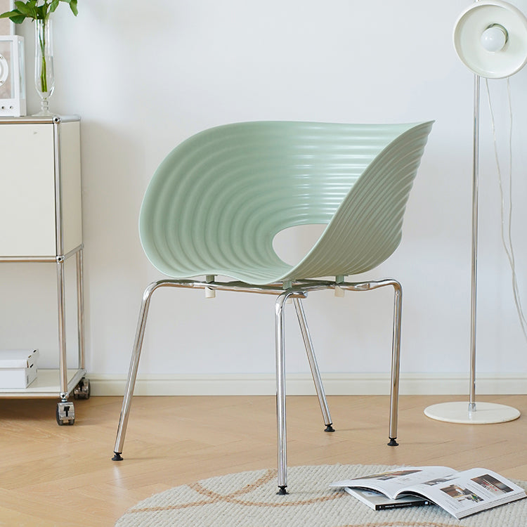 Industrial Side Chair Plastic Open Back Dining Chair for Home