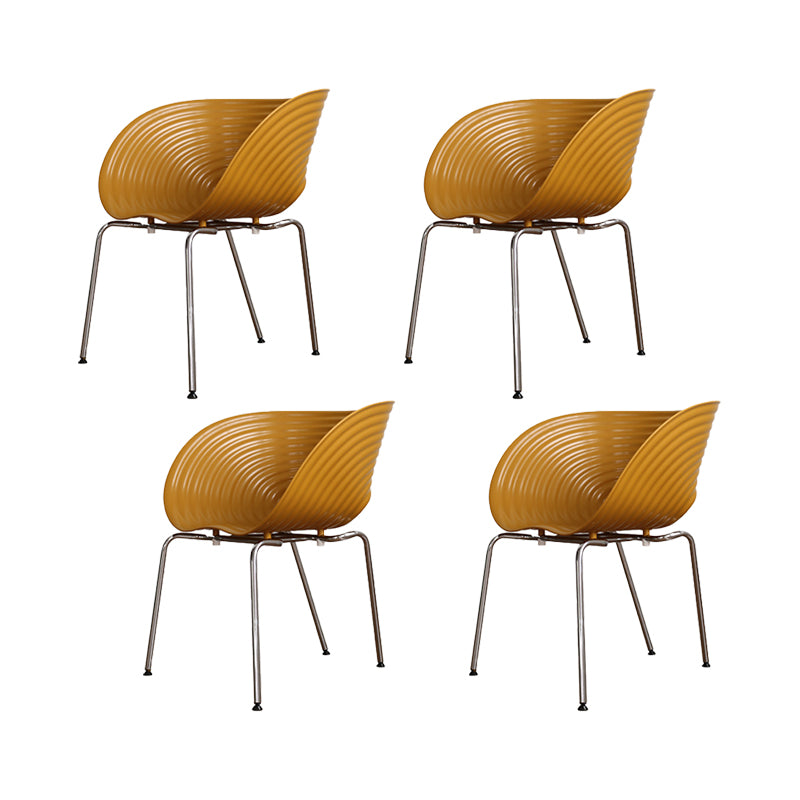 Industrial Side Chair Plastic Open Back Dining Chair for Home