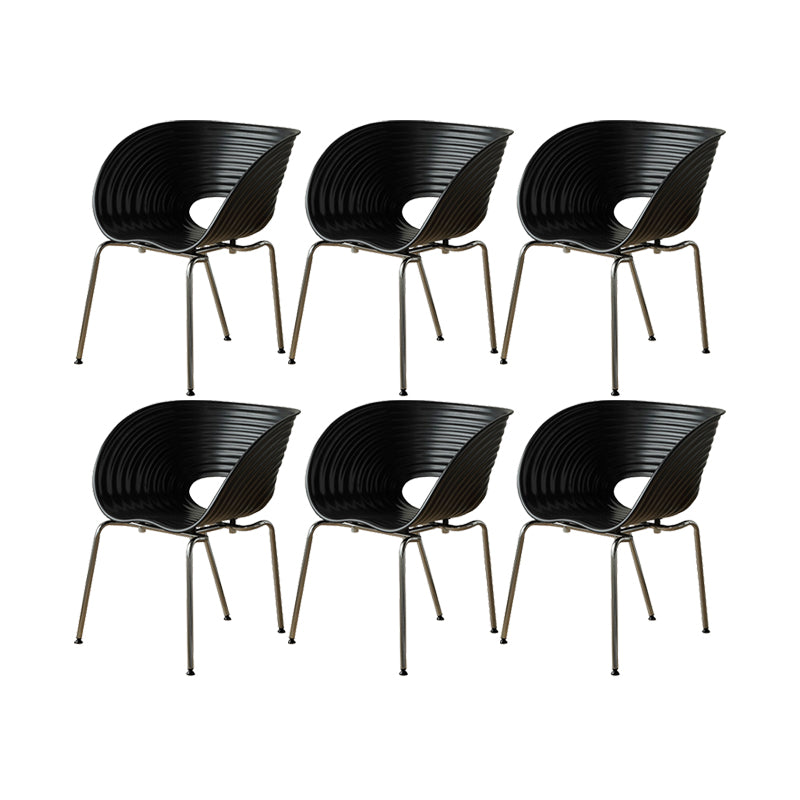 Industrial Side Chair Plastic Open Back Dining Chair for Home