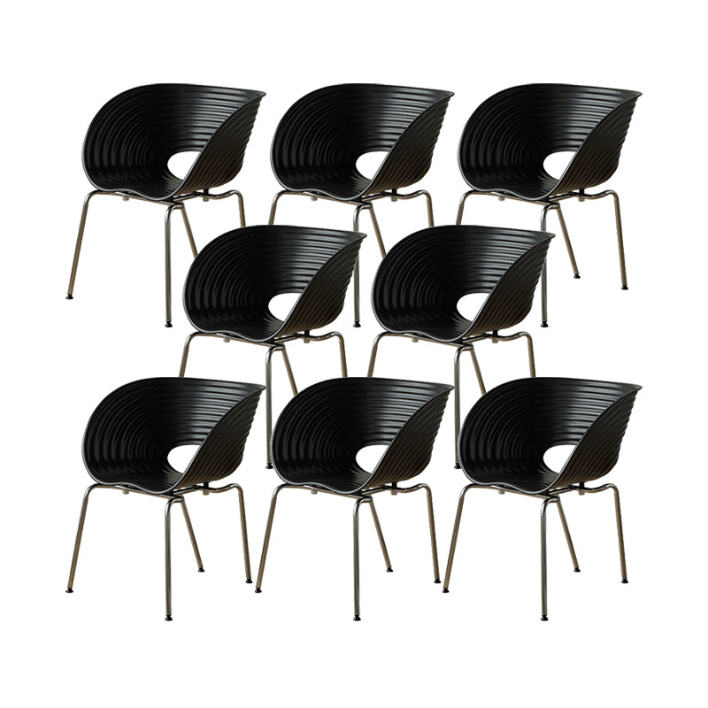 Industrial Side Chair Plastic Open Back Dining Chair for Home
