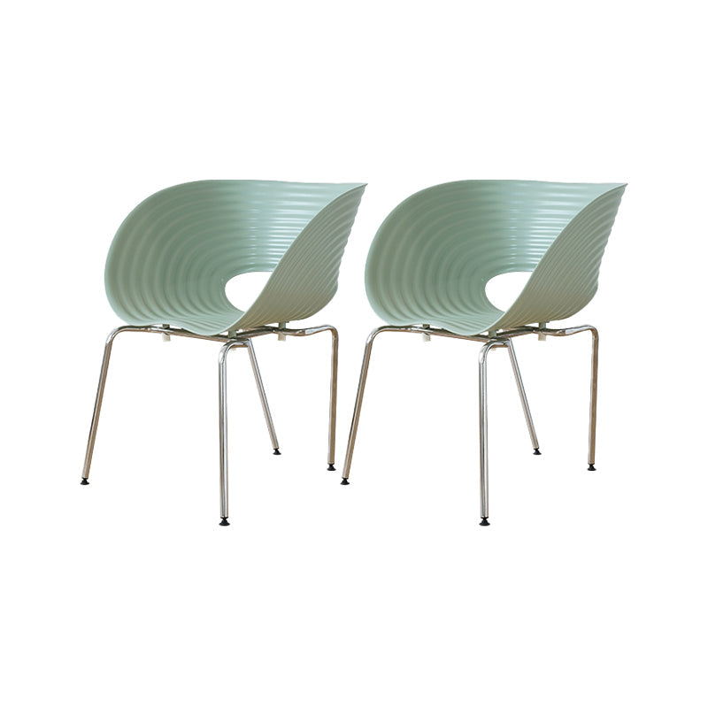 Industrial Side Chair Plastic Open Back Dining Chair for Home