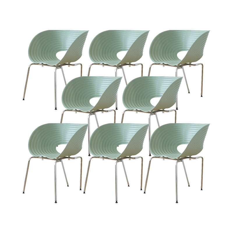 Industrial Side Chair Plastic Open Back Dining Chair for Home
