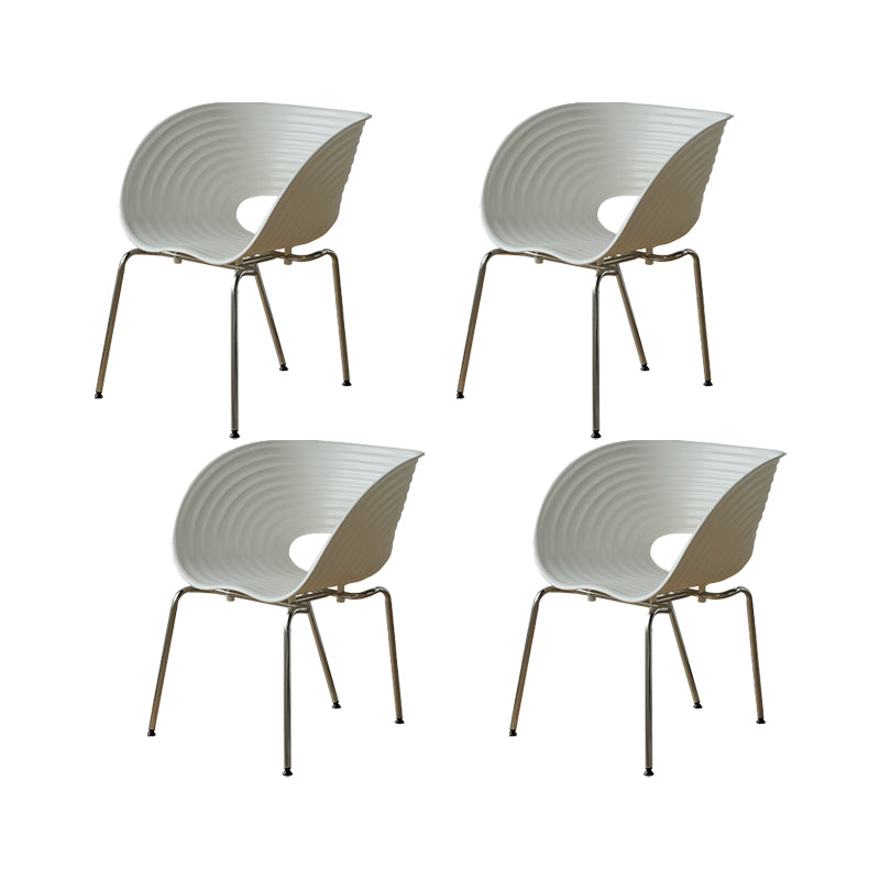 Industrial Side Chair Plastic Open Back Dining Chair for Home