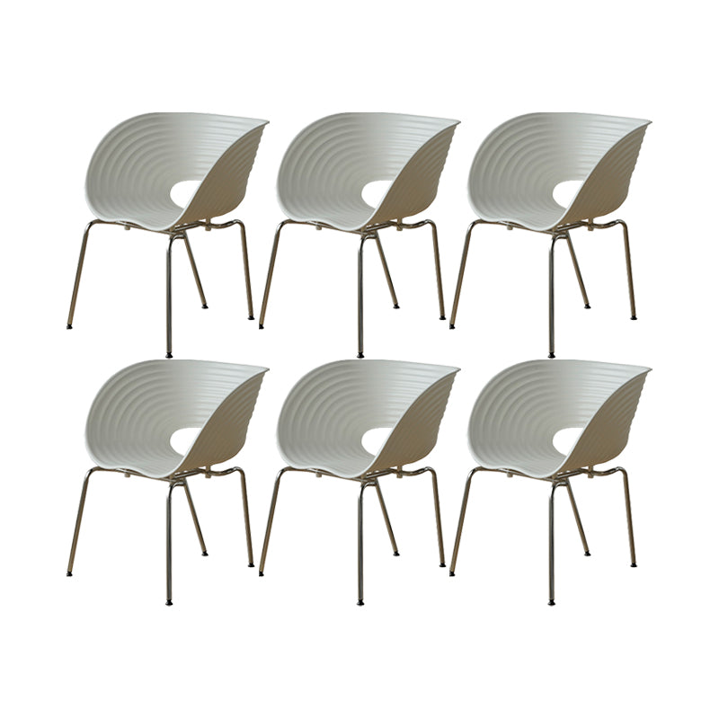 Industrial Side Chair Plastic Open Back Dining Chair for Home