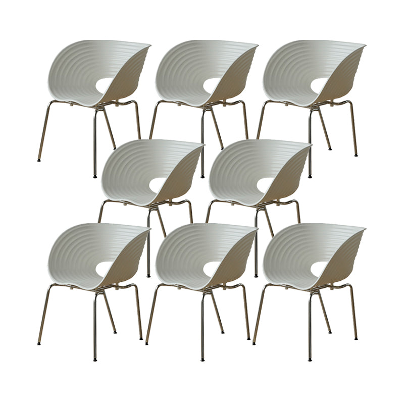 Industrial Side Chair Plastic Open Back Dining Chair for Home