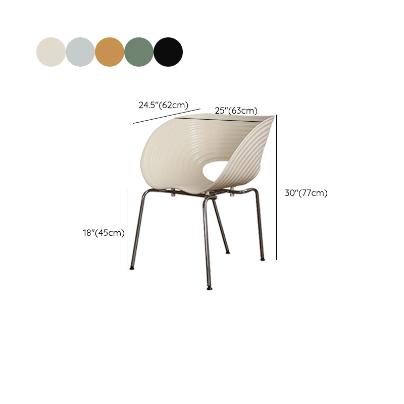 Industrial Side Chair Plastic Open Back Dining Chair for Home