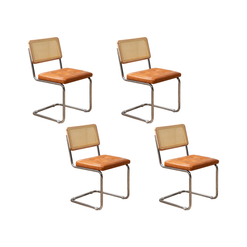 インダストリアルスタイルのサイドチェアレザーオープンバックインドアダイニングチェア