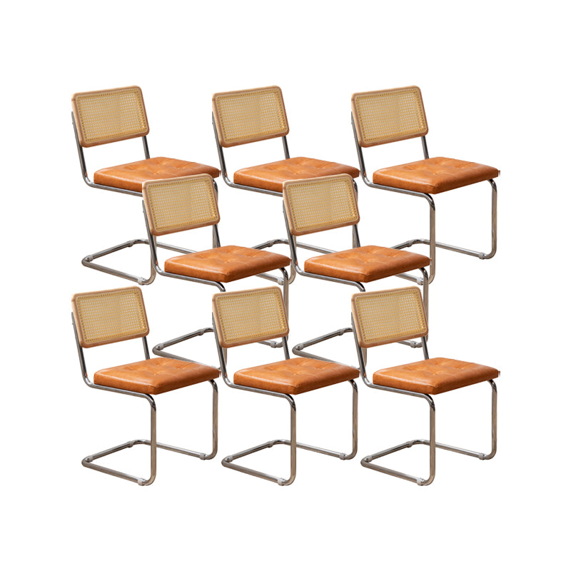 インダストリアルスタイルのサイドチェアレザーオープンバックインドアダイニングチェア