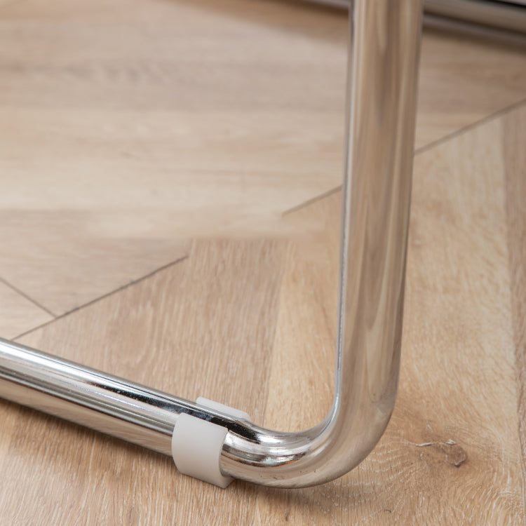 インダストリアルスタイルのサイドチェアレザーオープンバックインドアダイニングチェア