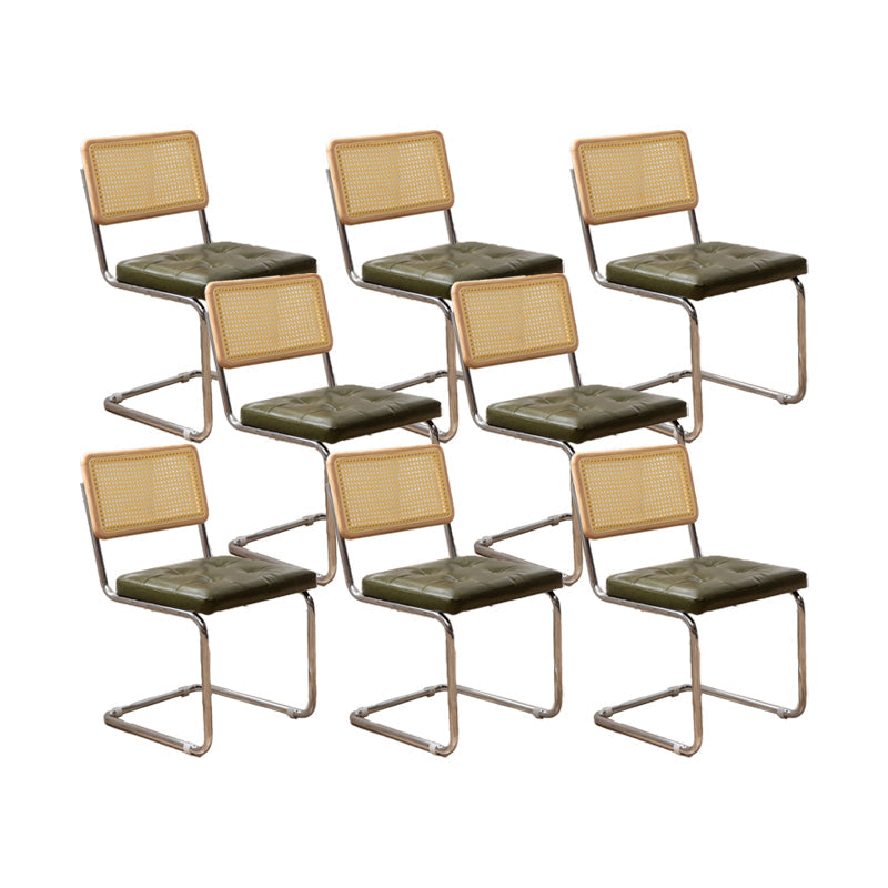 インダストリアルスタイルのサイドチェアレザーオープンバックインドアダイニングチェア