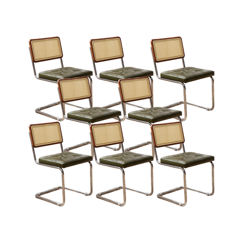 インダストリアルスタイルのサイドチェアレザーオープンバックインドアダイニングチェア