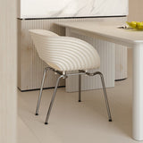 Silla de brazo de plástico industrial base de comedor de metal base para el hogar